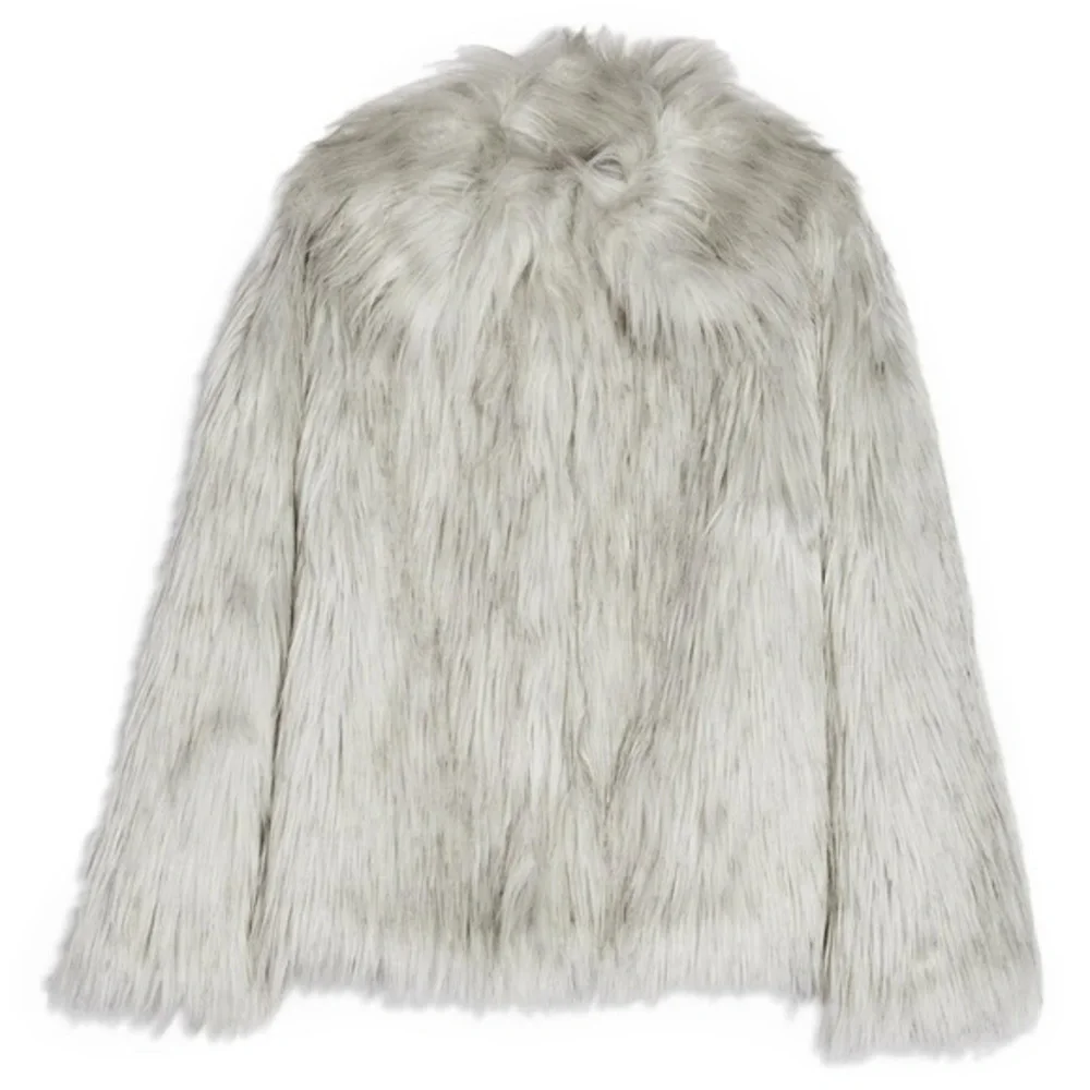 Topshop Gray Faux Fur Jacket - Picture 3 of 12